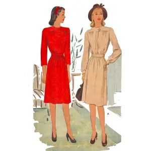 1940s Pattern, Picture Perfect Day Dresses - Bust 30" (76.2cm)