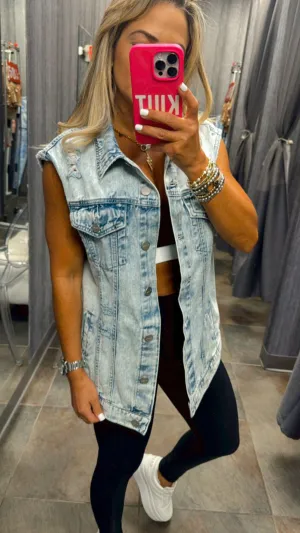 9111 Oversized denim vest