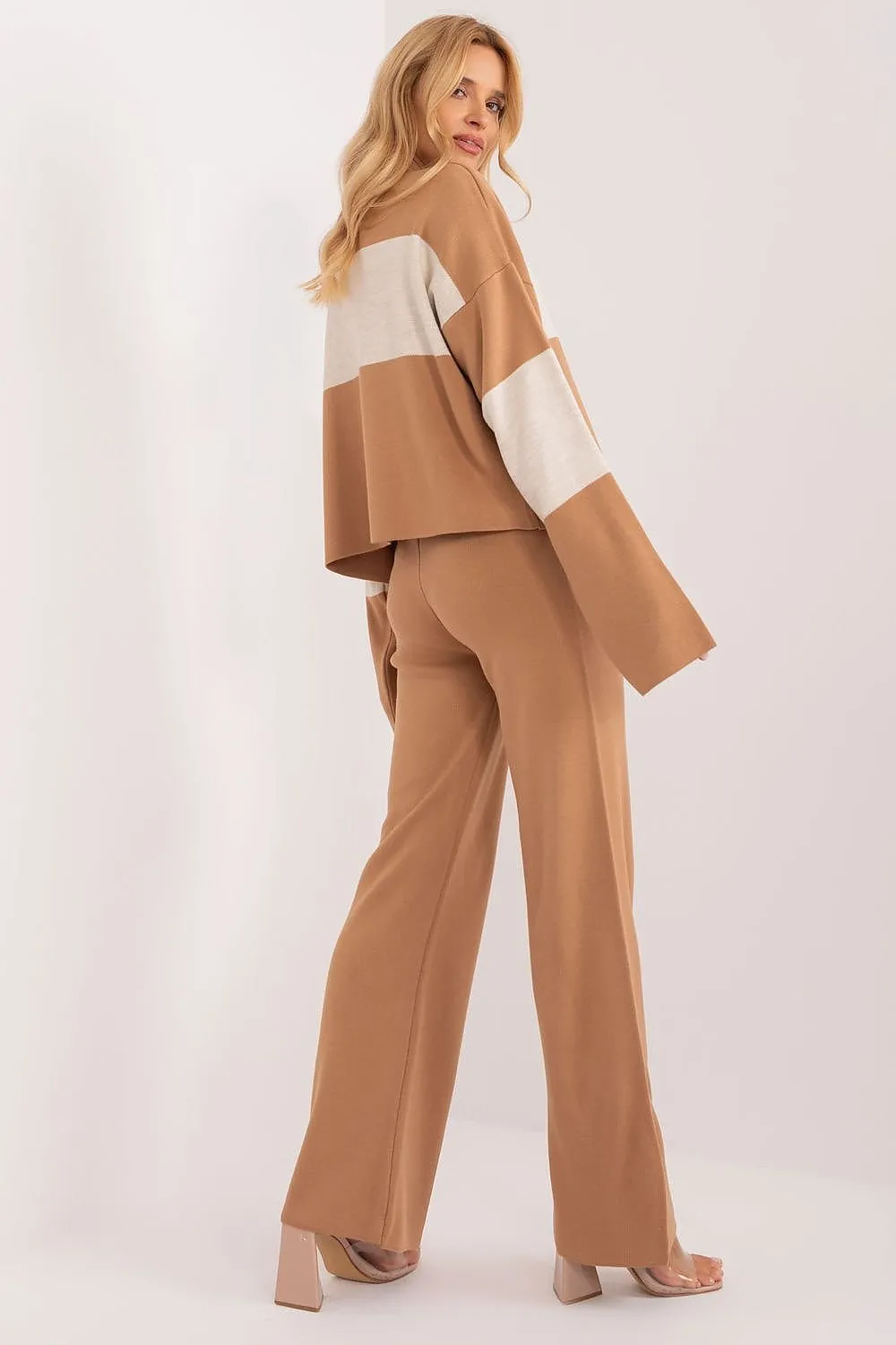 BADU 2 Piece European Pants and Stripes Sweater Set