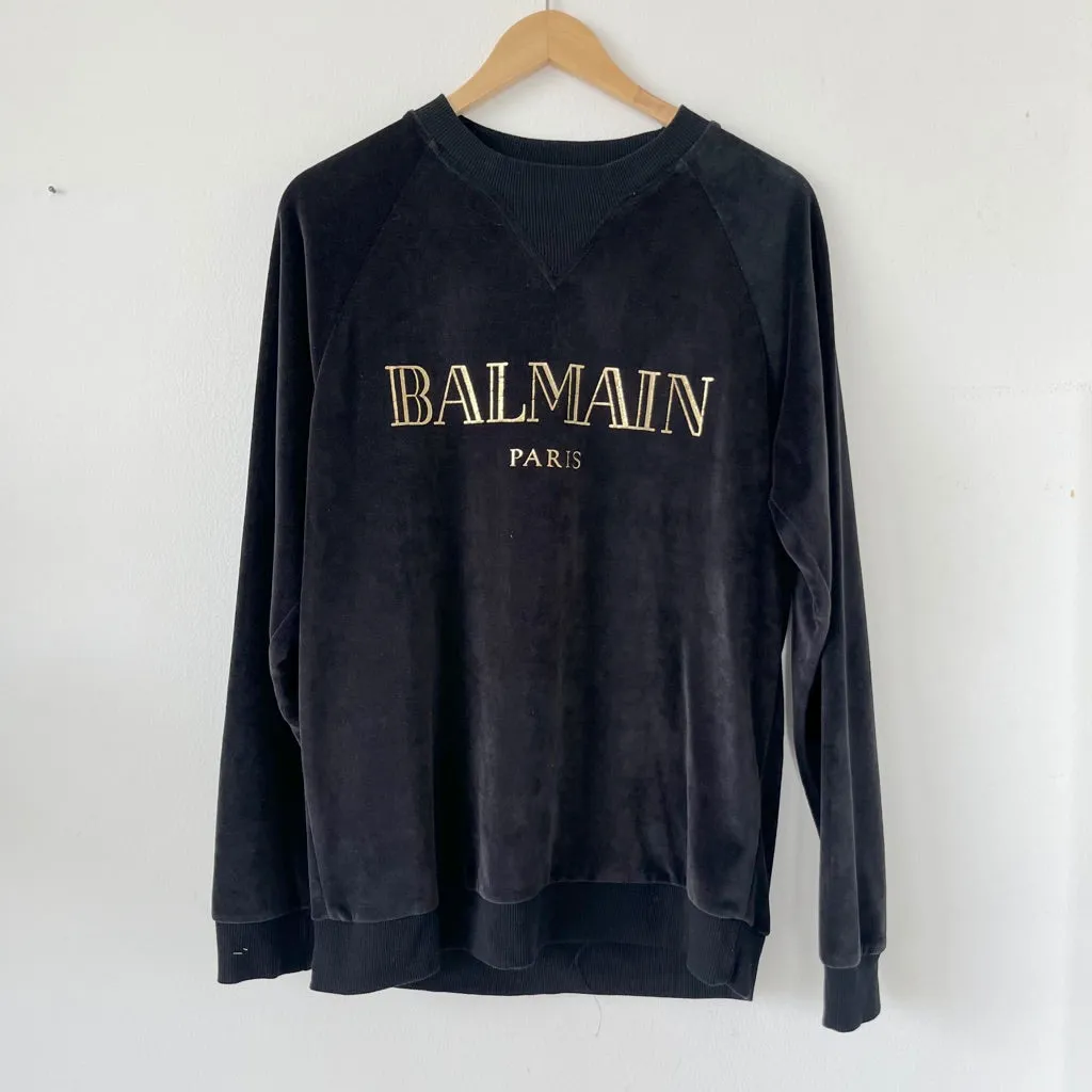 Balmain Velvet Logo Sweatshirt