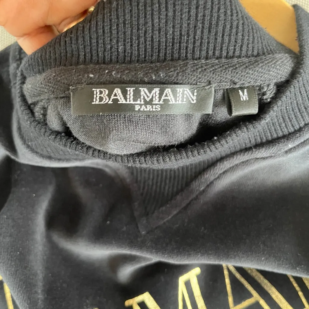 Balmain Velvet Logo Sweatshirt