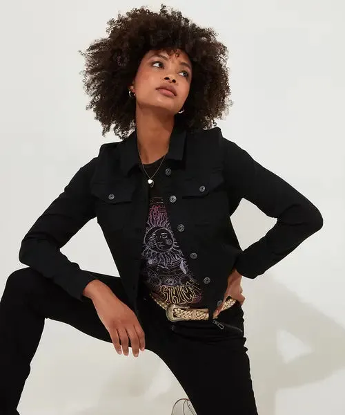 Boutique Denim Jacket -BLACK