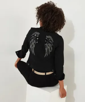 Boutique Denim Jacket -BLACK