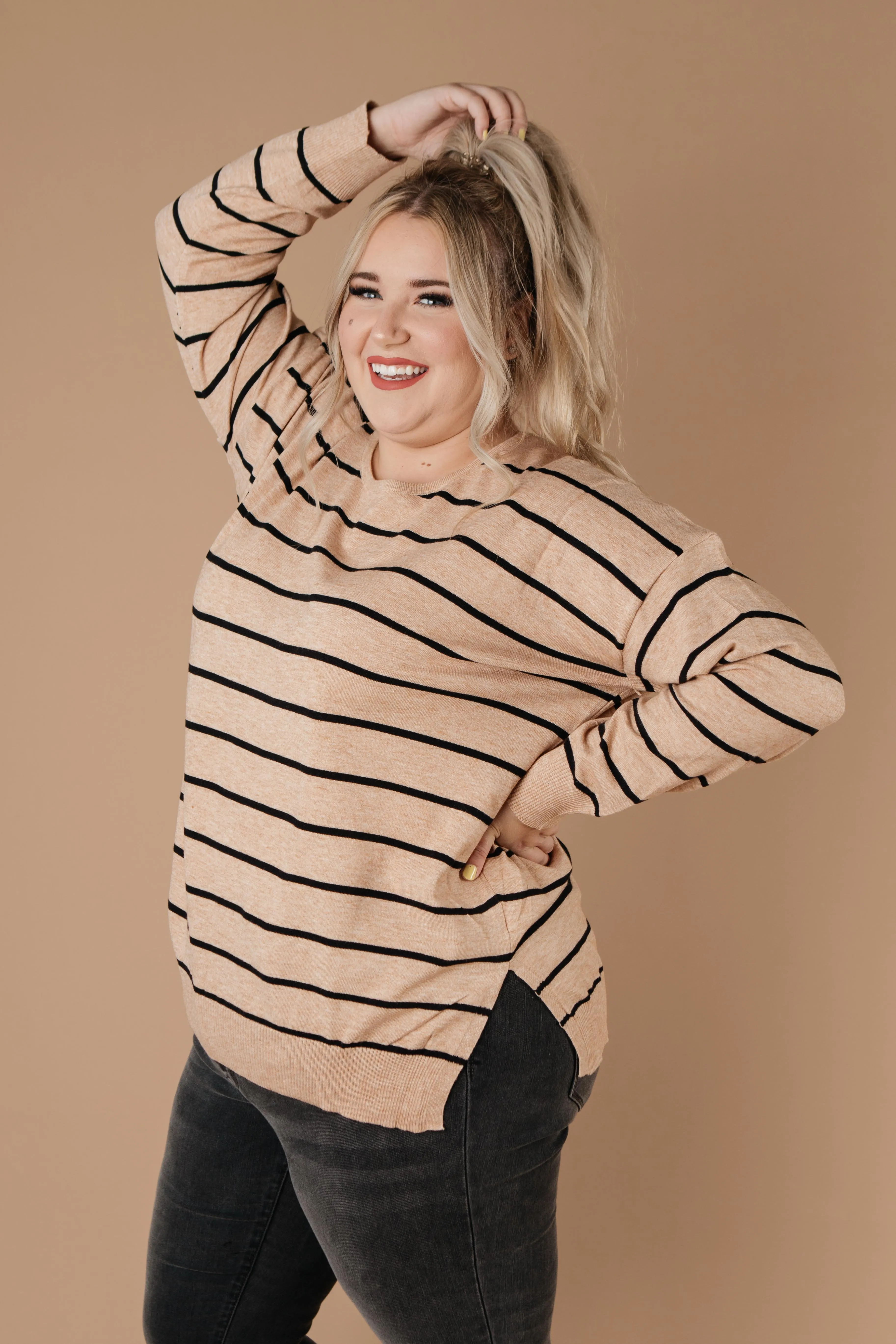 Brand New Attitude Striped Sweater Top