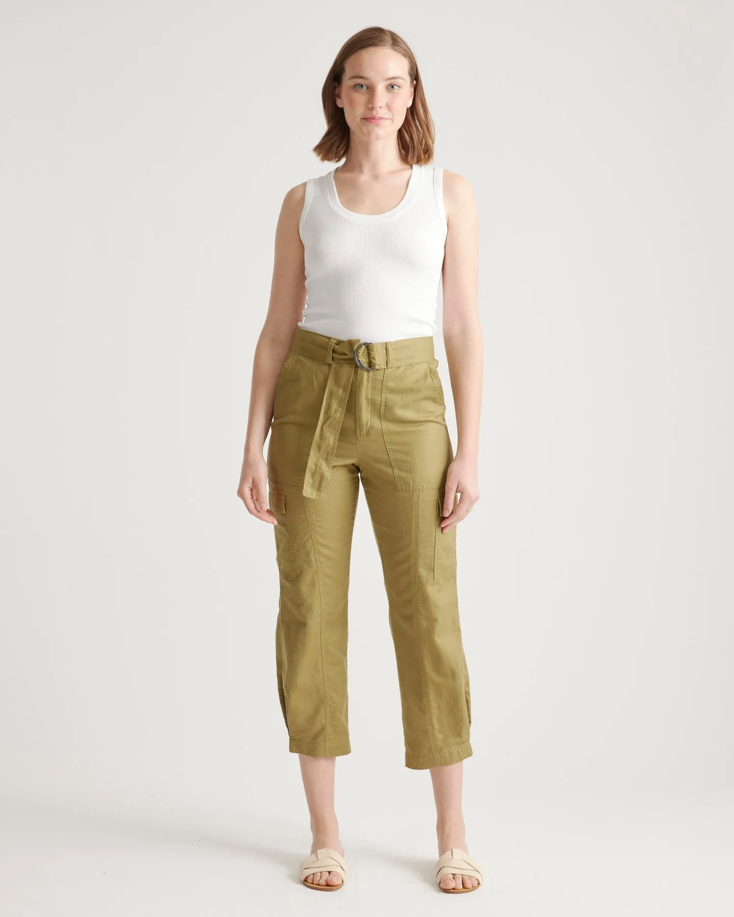 Cotton Linen Twill Cargo Pants