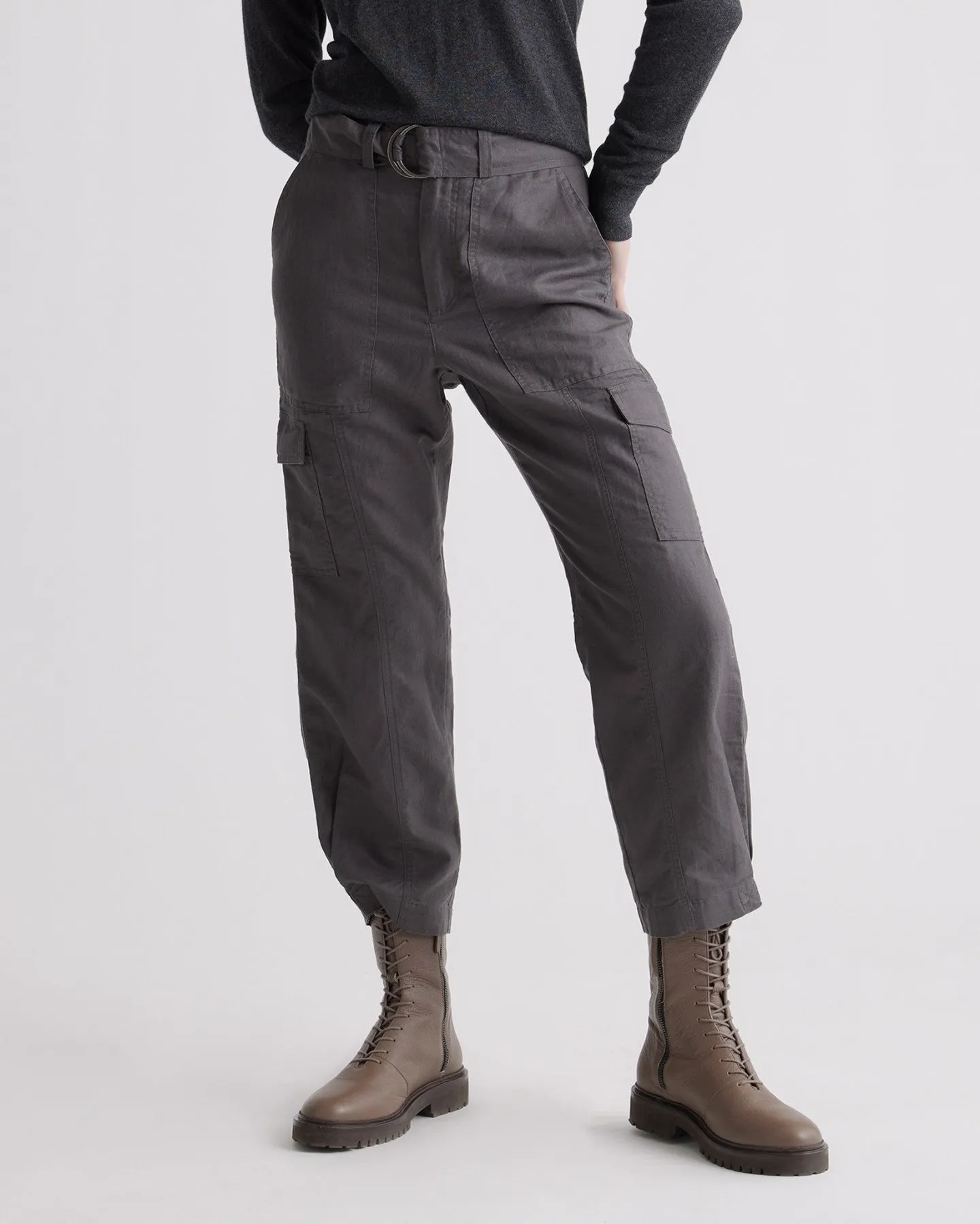 Cotton Linen Twill Cargo Pants