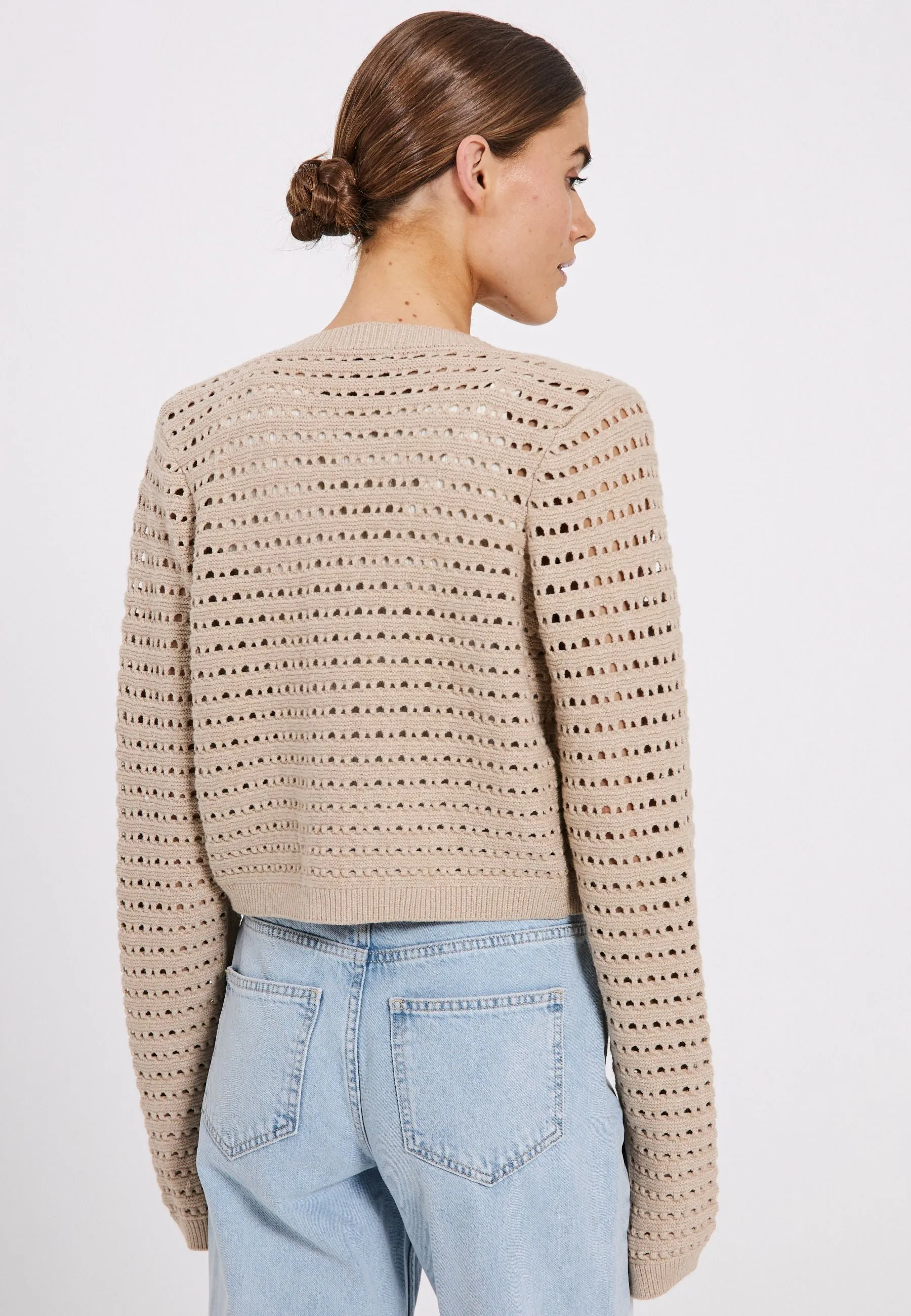 Crome knit cardigan - Beige mélange