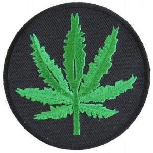 Daniel Smart Marijuana Leaf Embroidered Iron on Patch, 3 x 3 inches