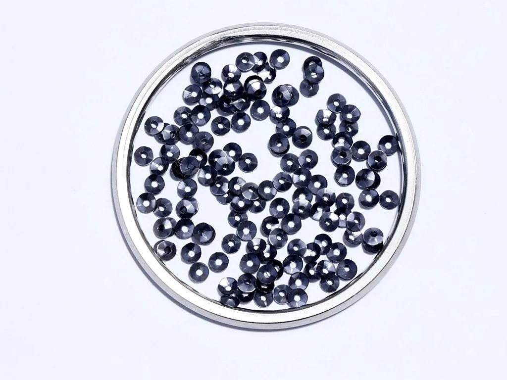 Dark Gray Center Hole Bowl Plastic Sequins(Wholesale)