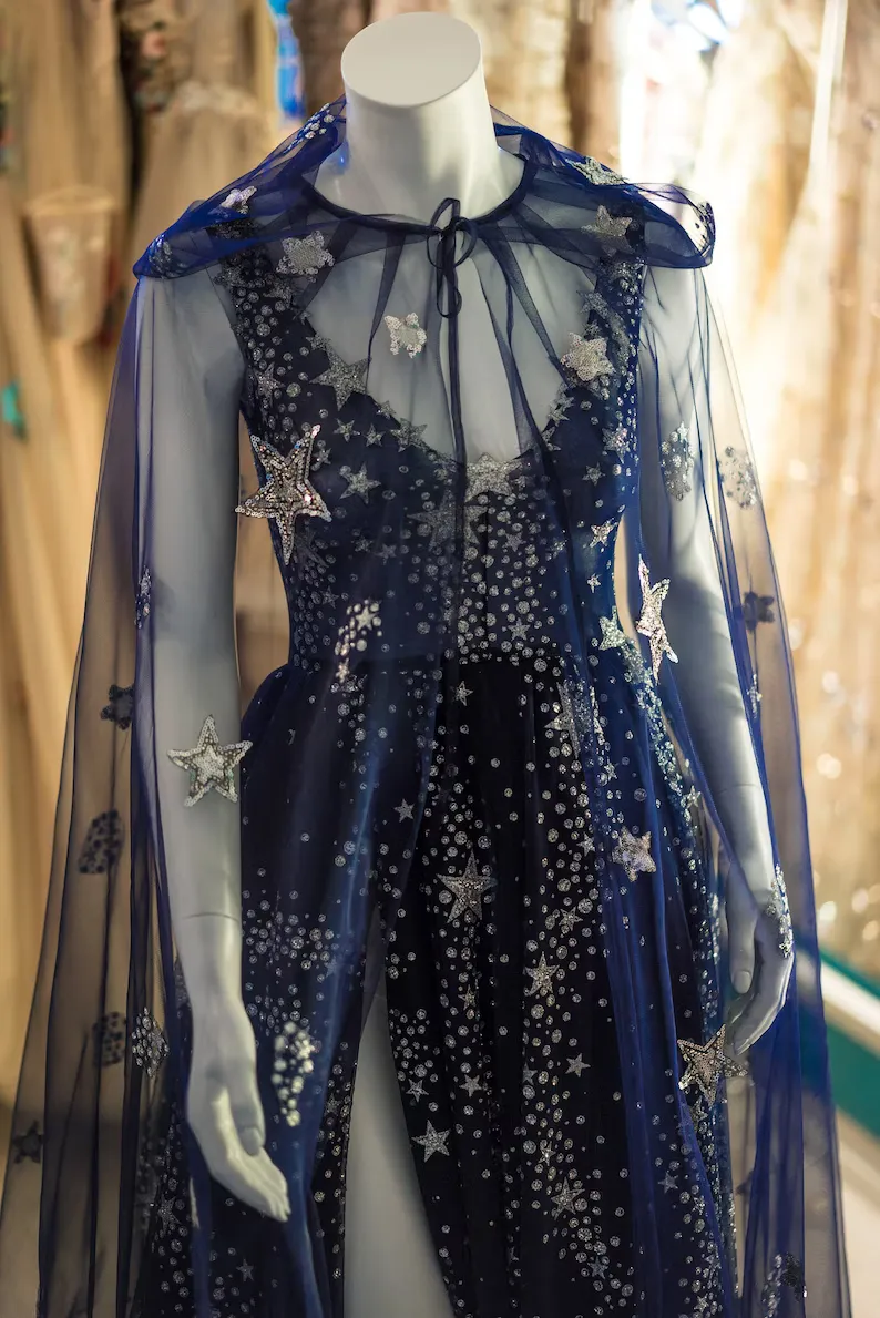 Dark Navy Deep V Neck Sparkly Unique Prom Dress Gorgeous Evening Gowns #QWE035