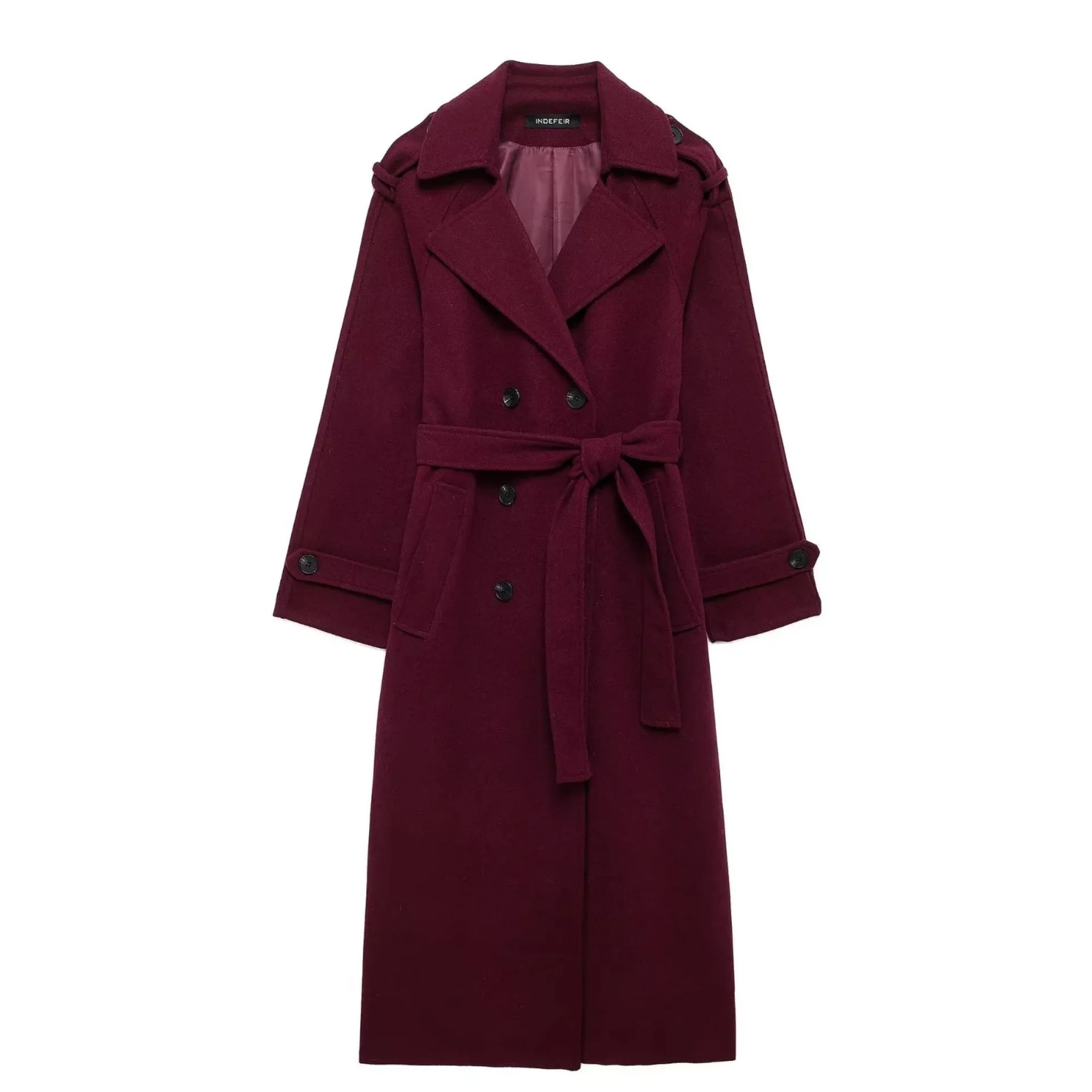 Double Breasted Long Trench Coat