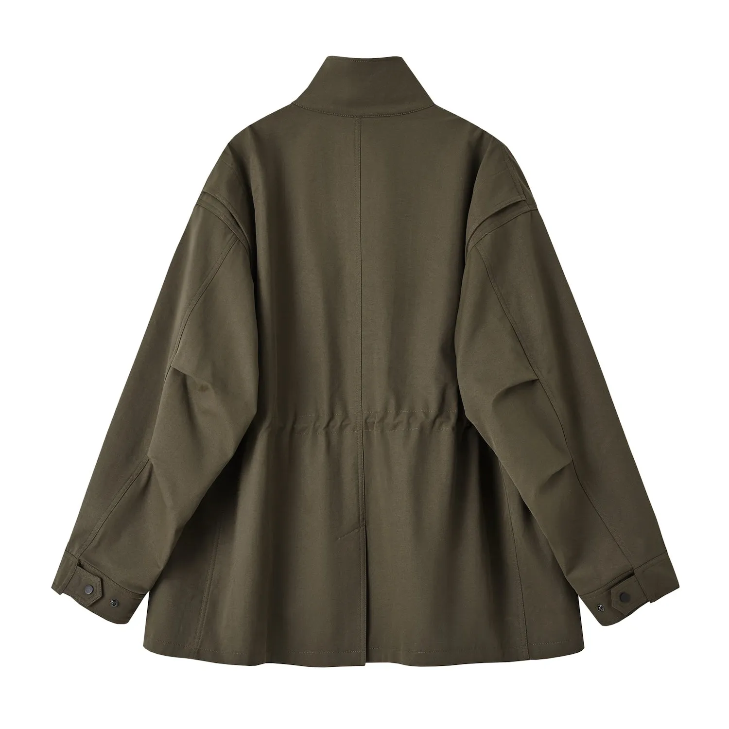 Drawstring Workwear Bow Jacket In Green