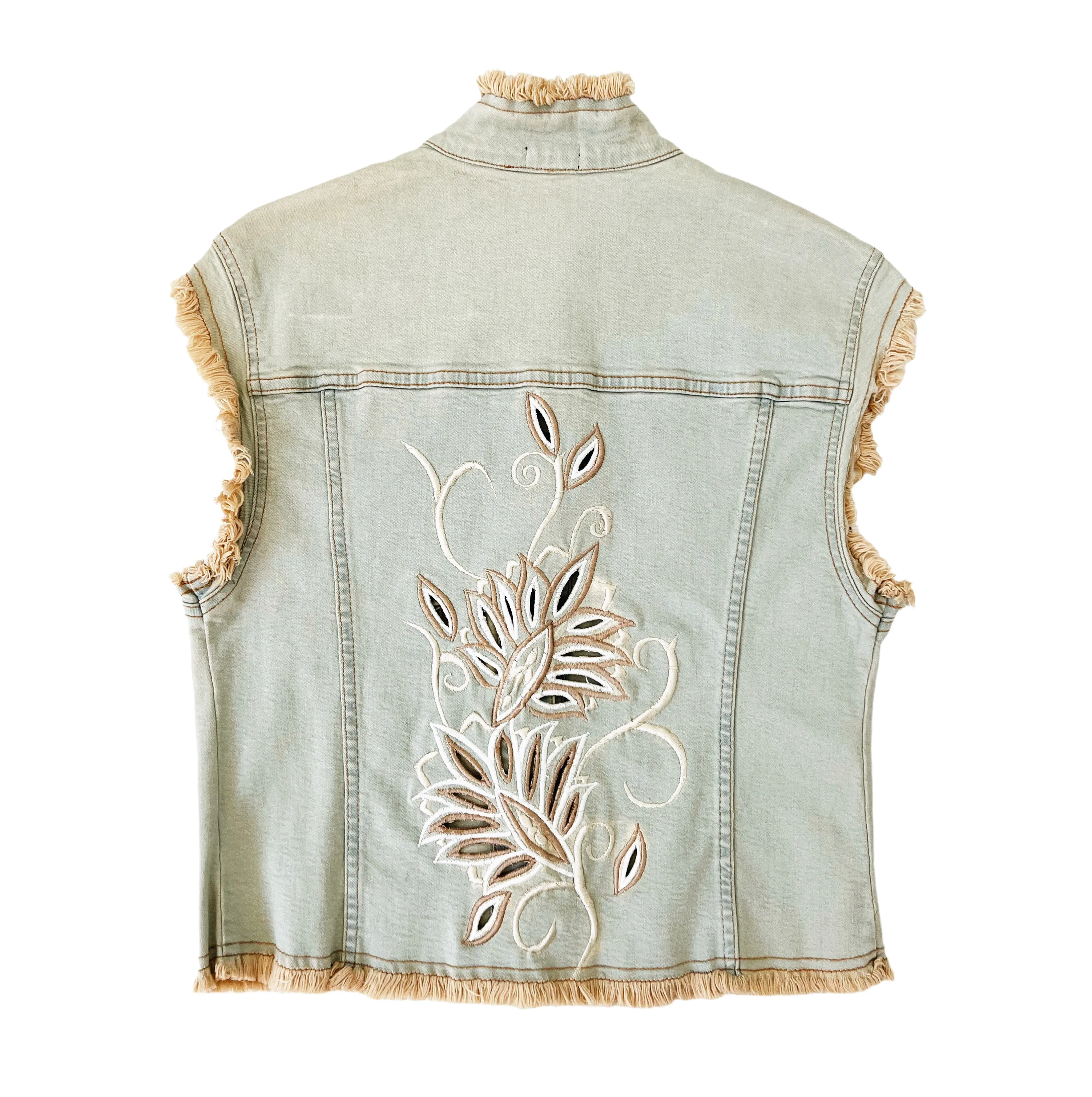 Embroidered Denim Vest (M)
