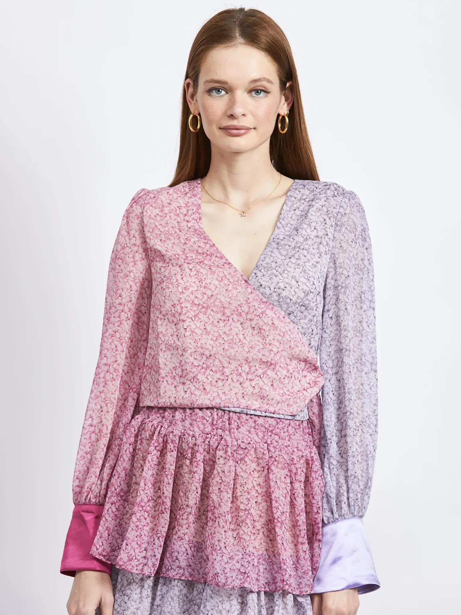 En Saison Colorblock Woven Top