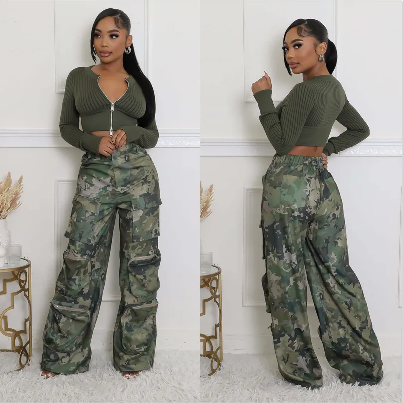 Fashionable camouflage printed pants AY3633