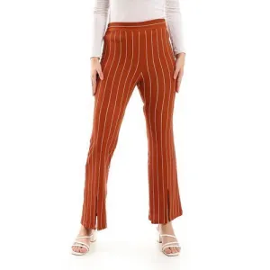 Fashionable Pencil Stripes Slip On Flare Pants