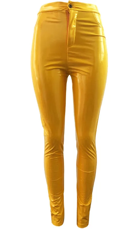 Fashionable PU Skinny Pants