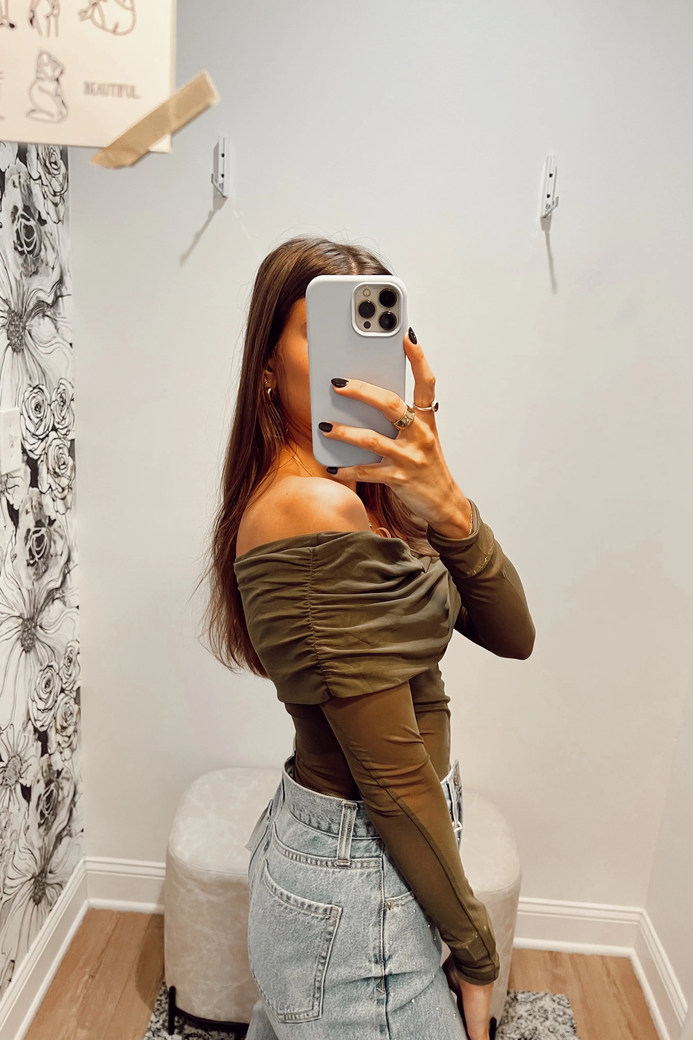 Gina off Shoulder Mesh Top