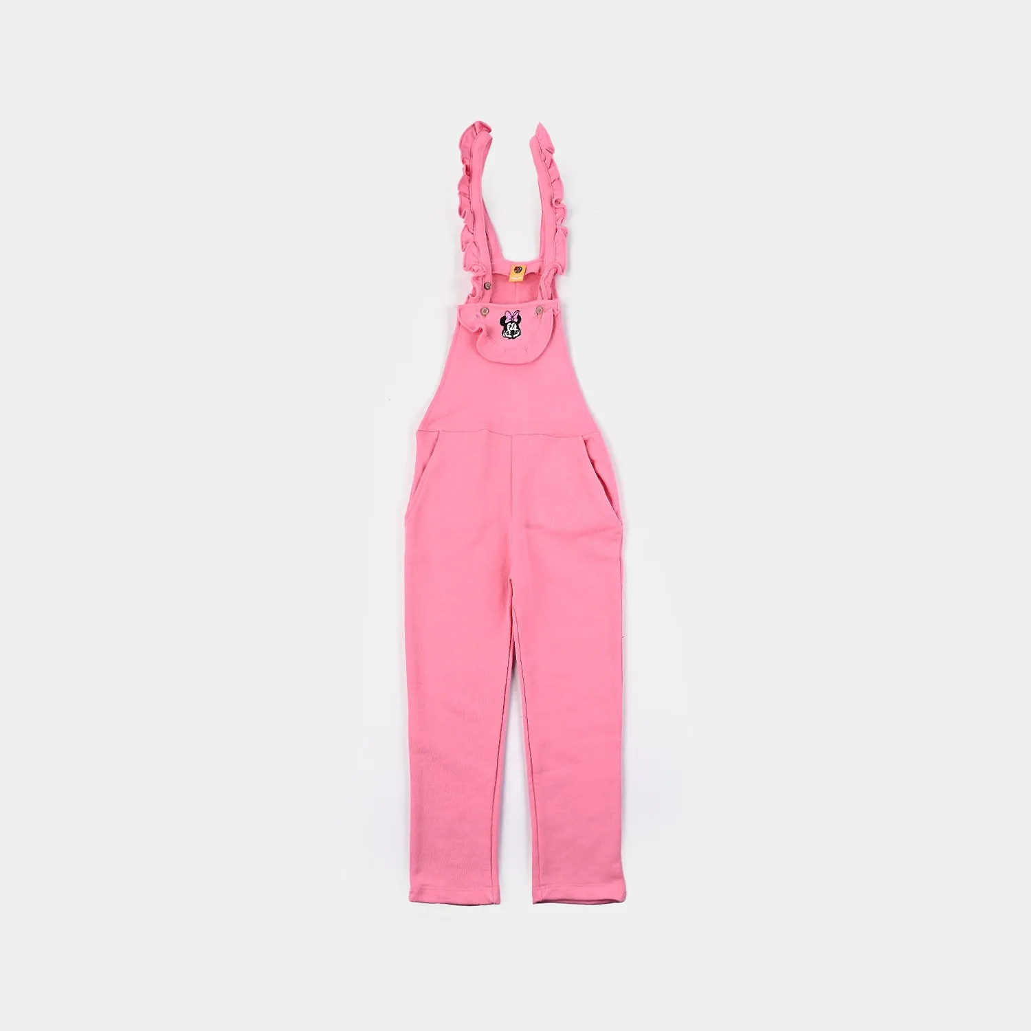 Girls Cotton Terry Dangri-Pink