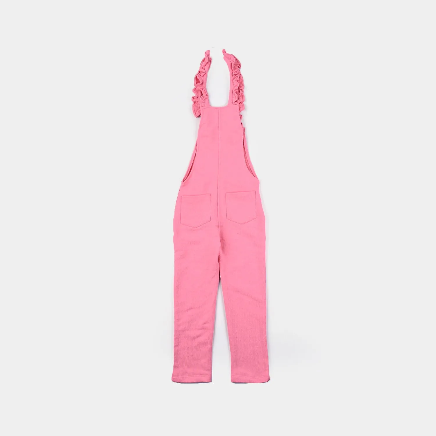 Girls Cotton Terry Dangri-Pink