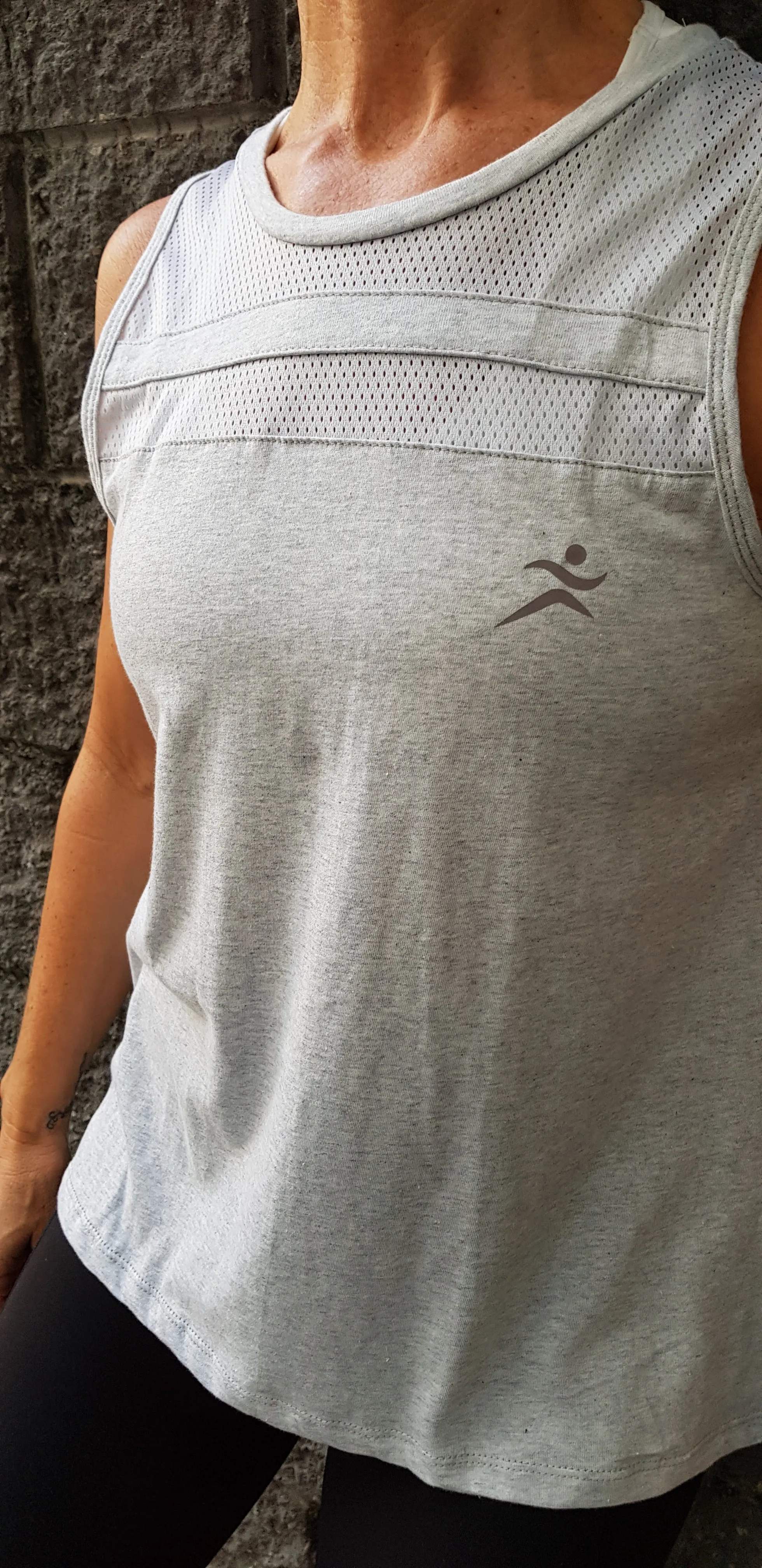 Gmaxx Double Mesh Tank. Grey Marle.