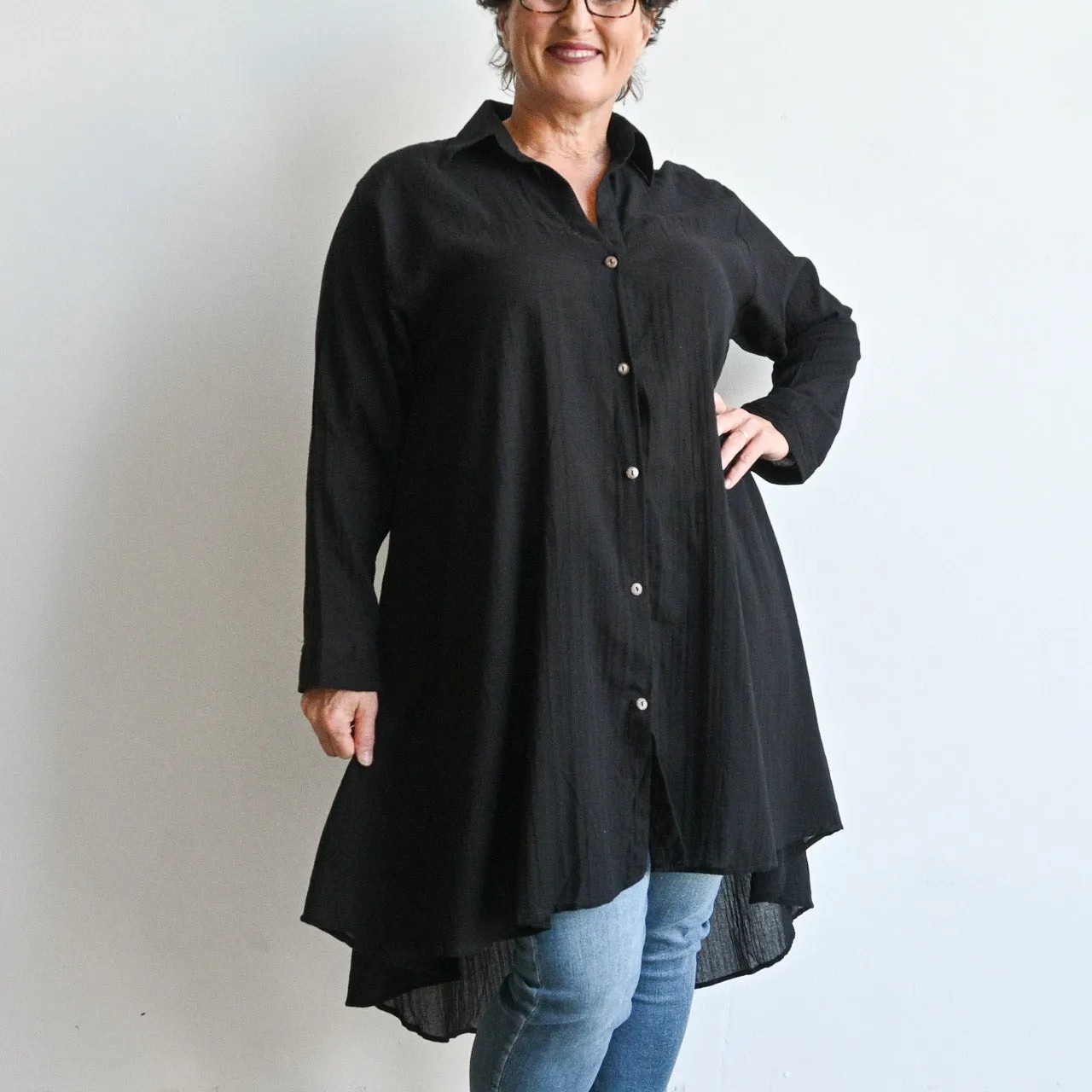 Gone Swishing Long Cotton Shirt