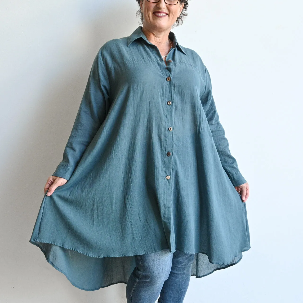 Gone Swishing Long Cotton Shirt