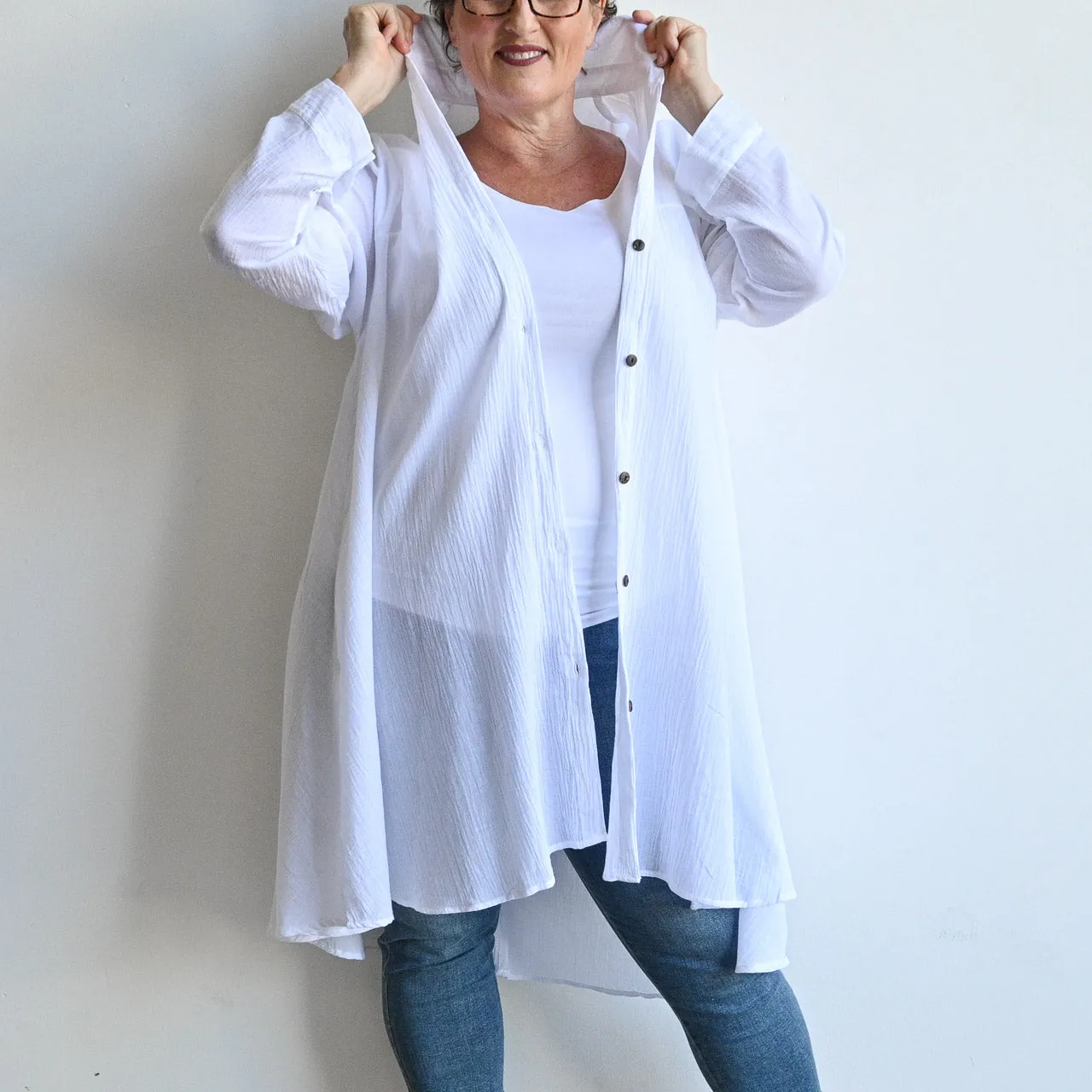 Gone Swishing Long Cotton Shirt