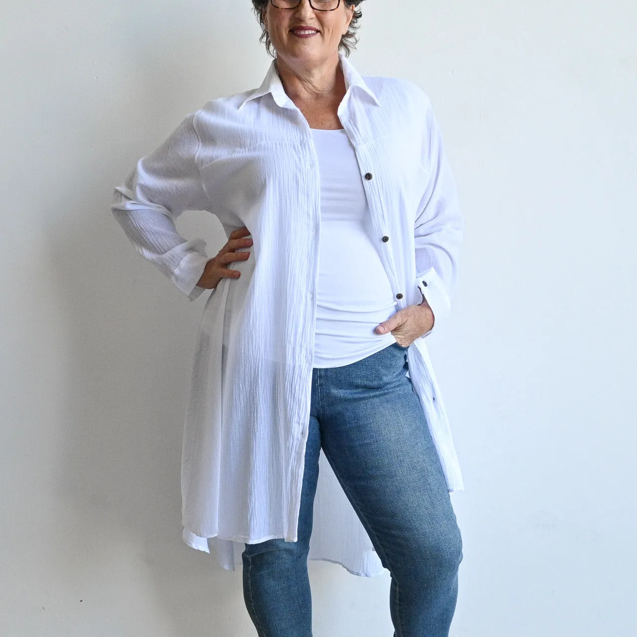 Gone Swishing Long Cotton Shirt
