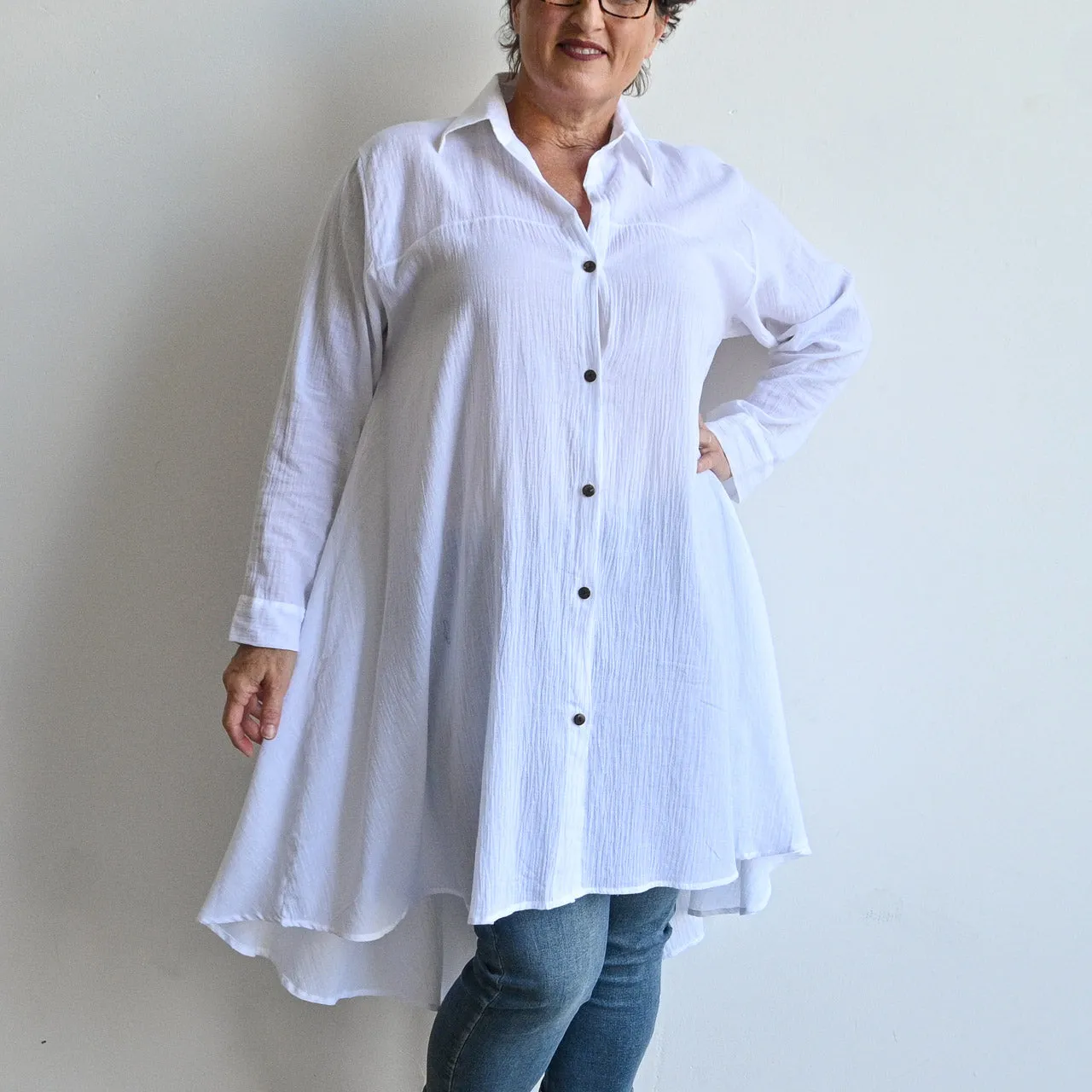 Gone Swishing Long Cotton Shirt