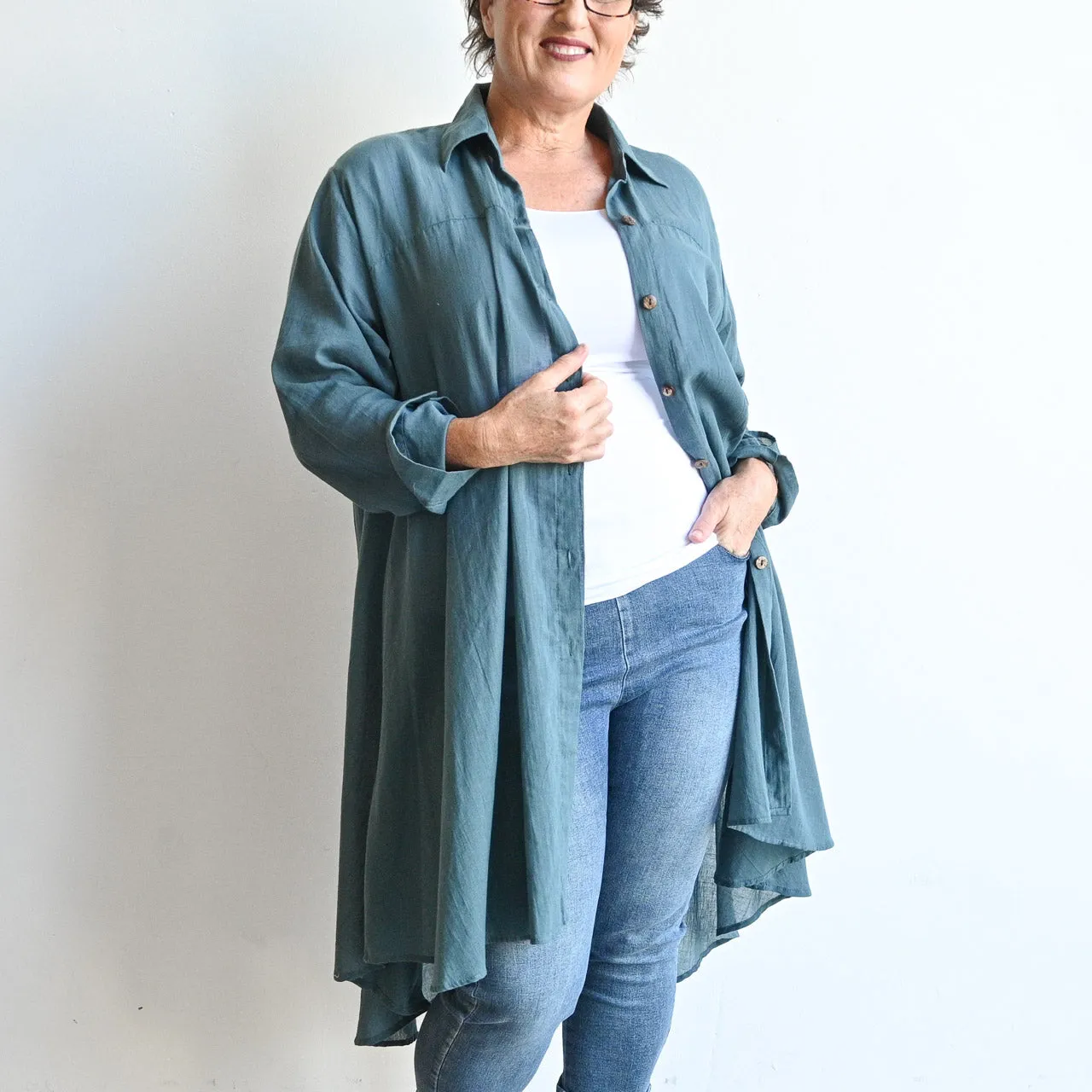 Gone Swishing Long Cotton Shirt