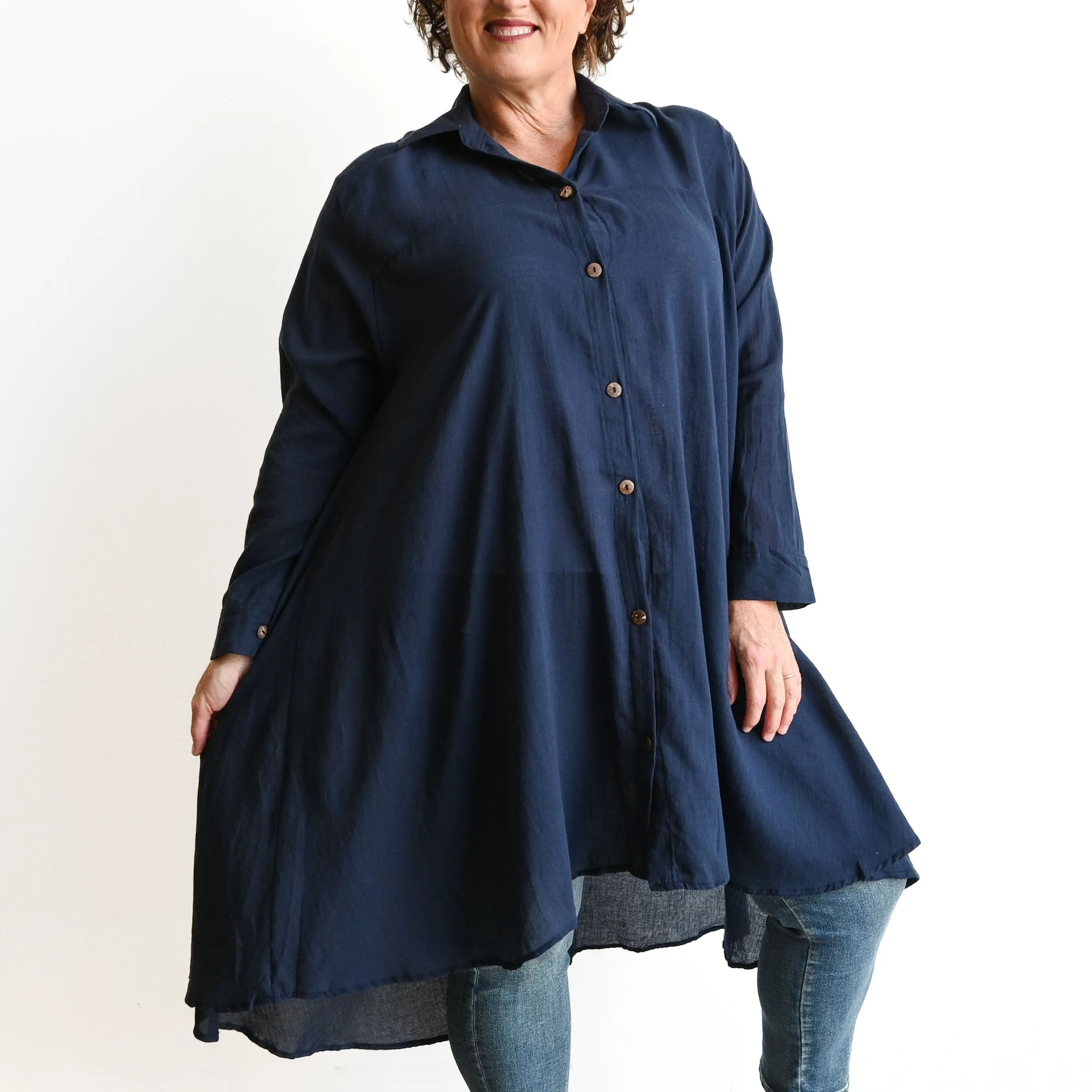 Gone Swishing Long Cotton Shirt