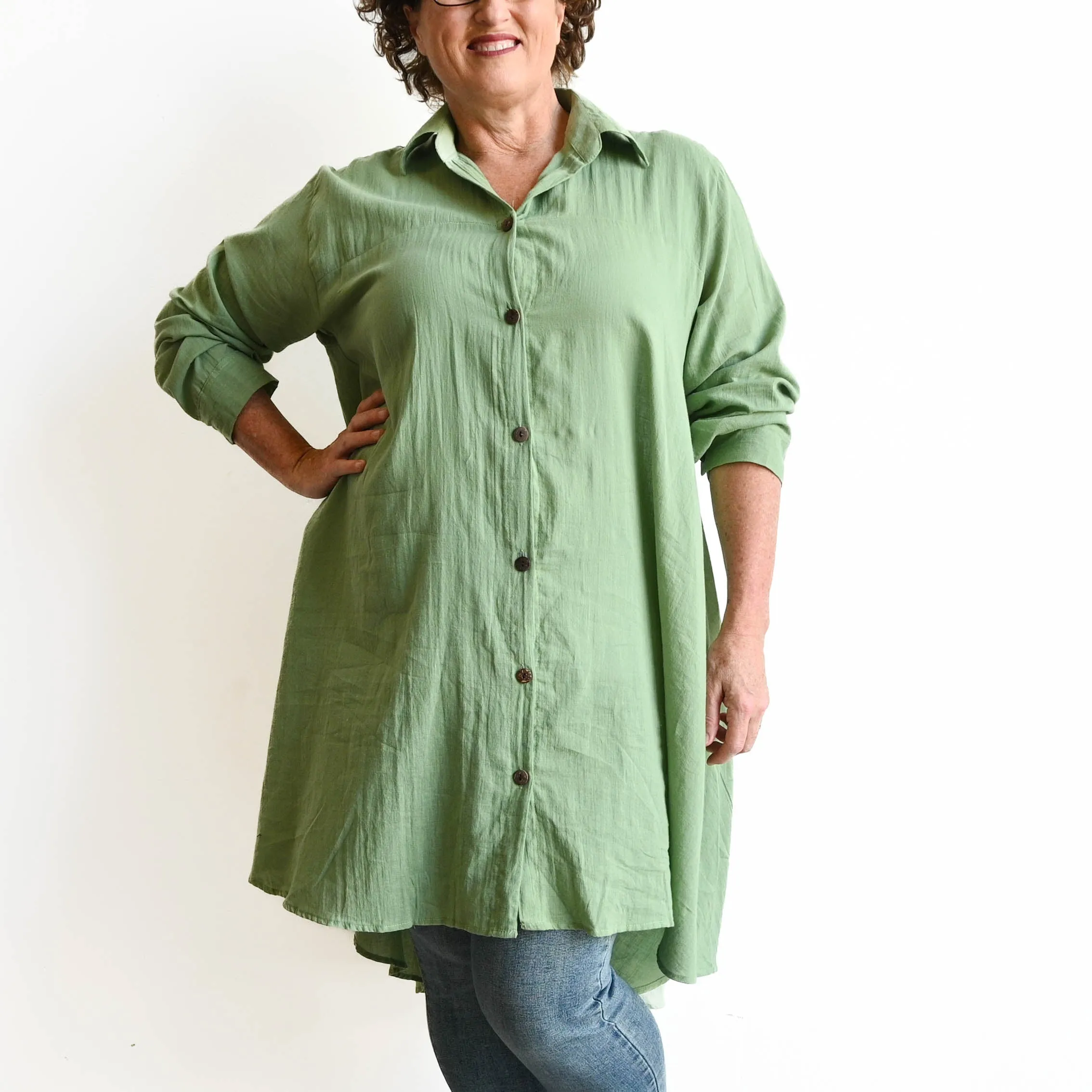 Gone Swishing Long Cotton Shirt