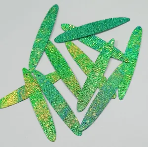 Green Turquoise Rainbow One Hole Oval Textured Plastic Sequins(Wholesale)