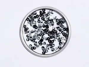 Gun Metal Gray Center Hole Circular Plastic Flat Sequins- 6mm(Wholesale)