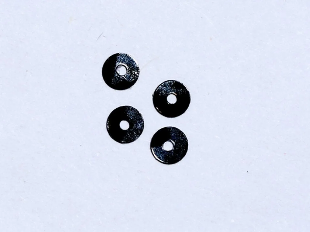 Gun Metal Gray Center Hole Circular Plastic Flat Sequins- 6mm(Wholesale)