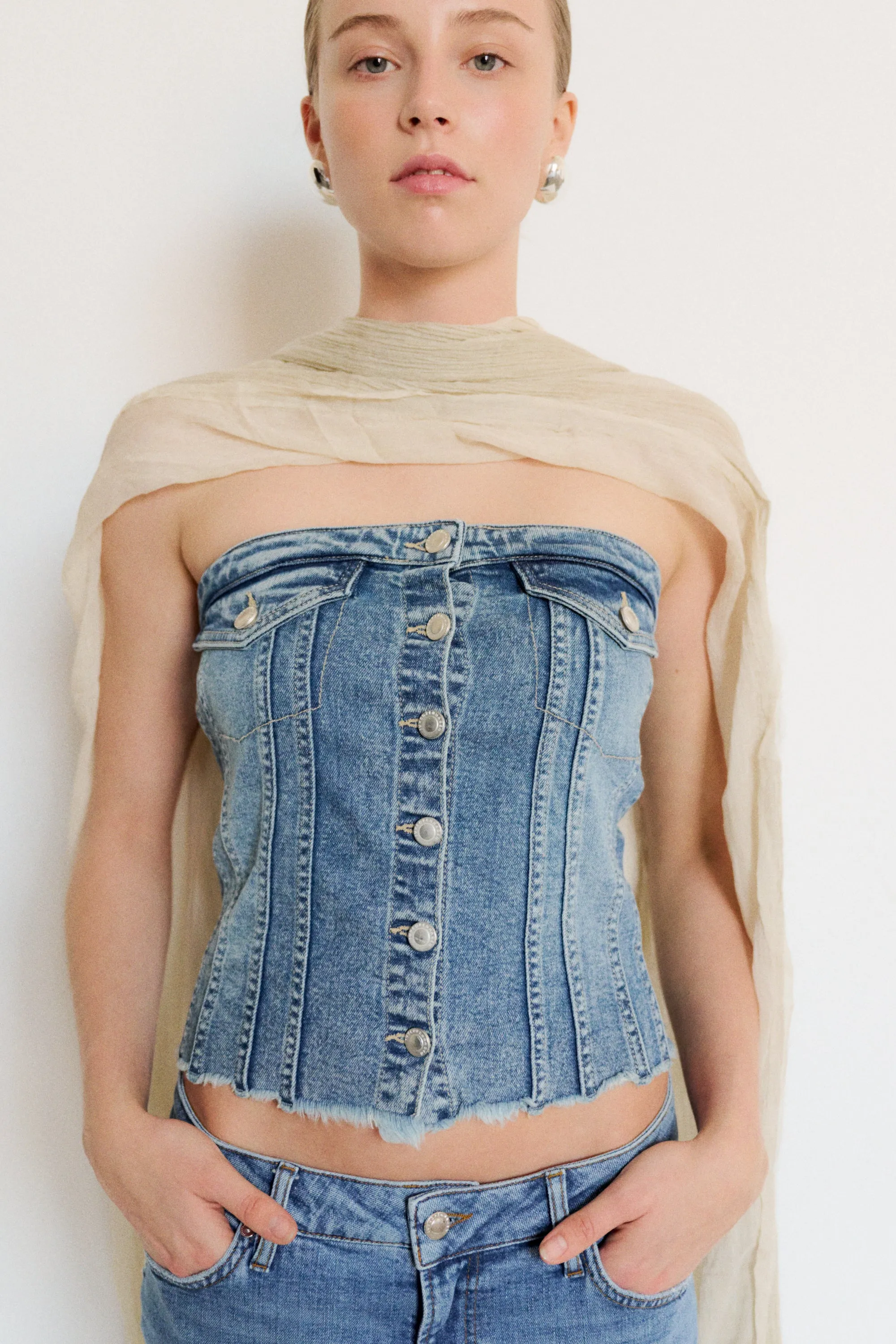 IVY-Janice Corsage Top Wash Lunel