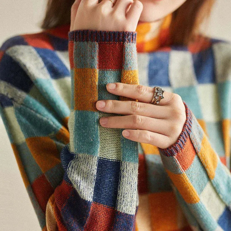 Ivyshape | Colourful Turtle-Neck Sweater