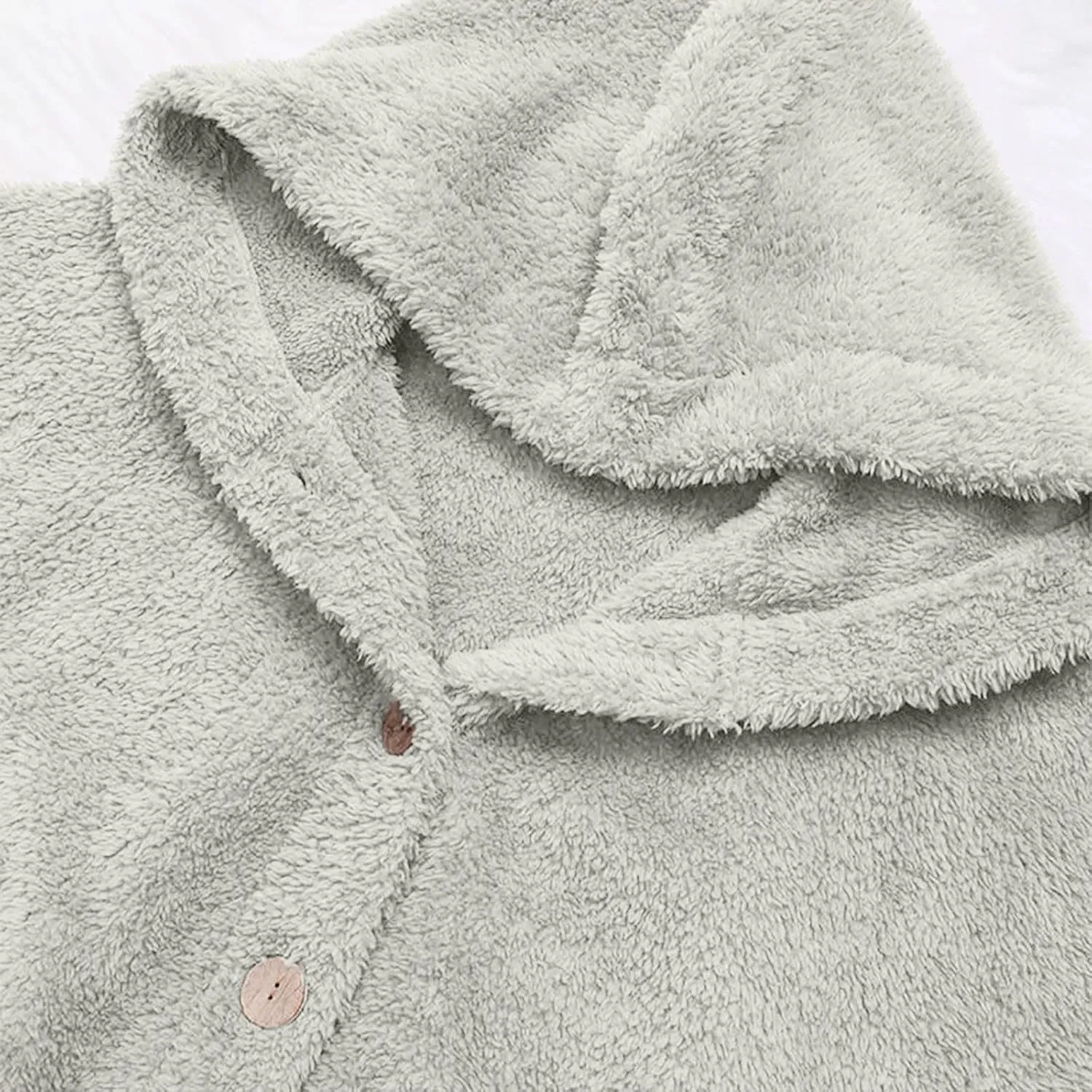 maisdgop Womens Fuzzy Fleece Sherpa Hoodies Oversized Teddy Bear Coat Button down Sweatshirt with Pockets Soft Fall Jackets