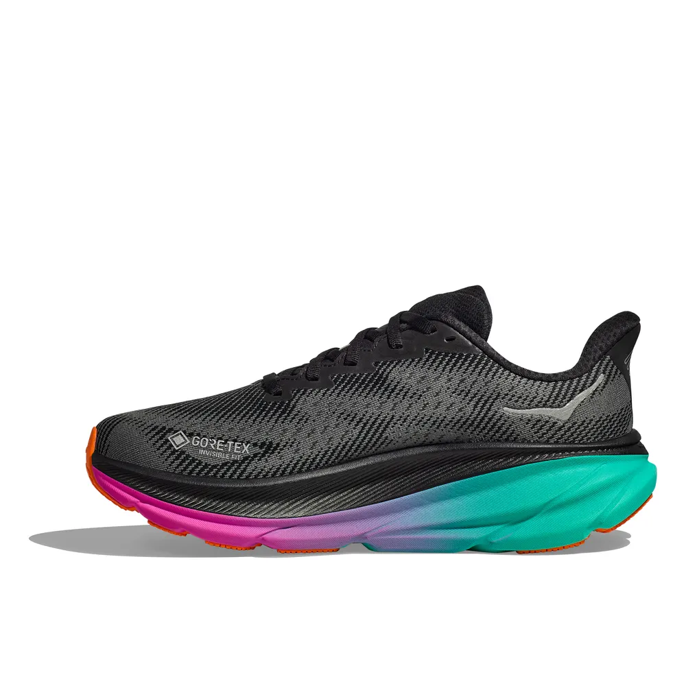 Mens Clifton 9 GTX - Black/Electric Aqua