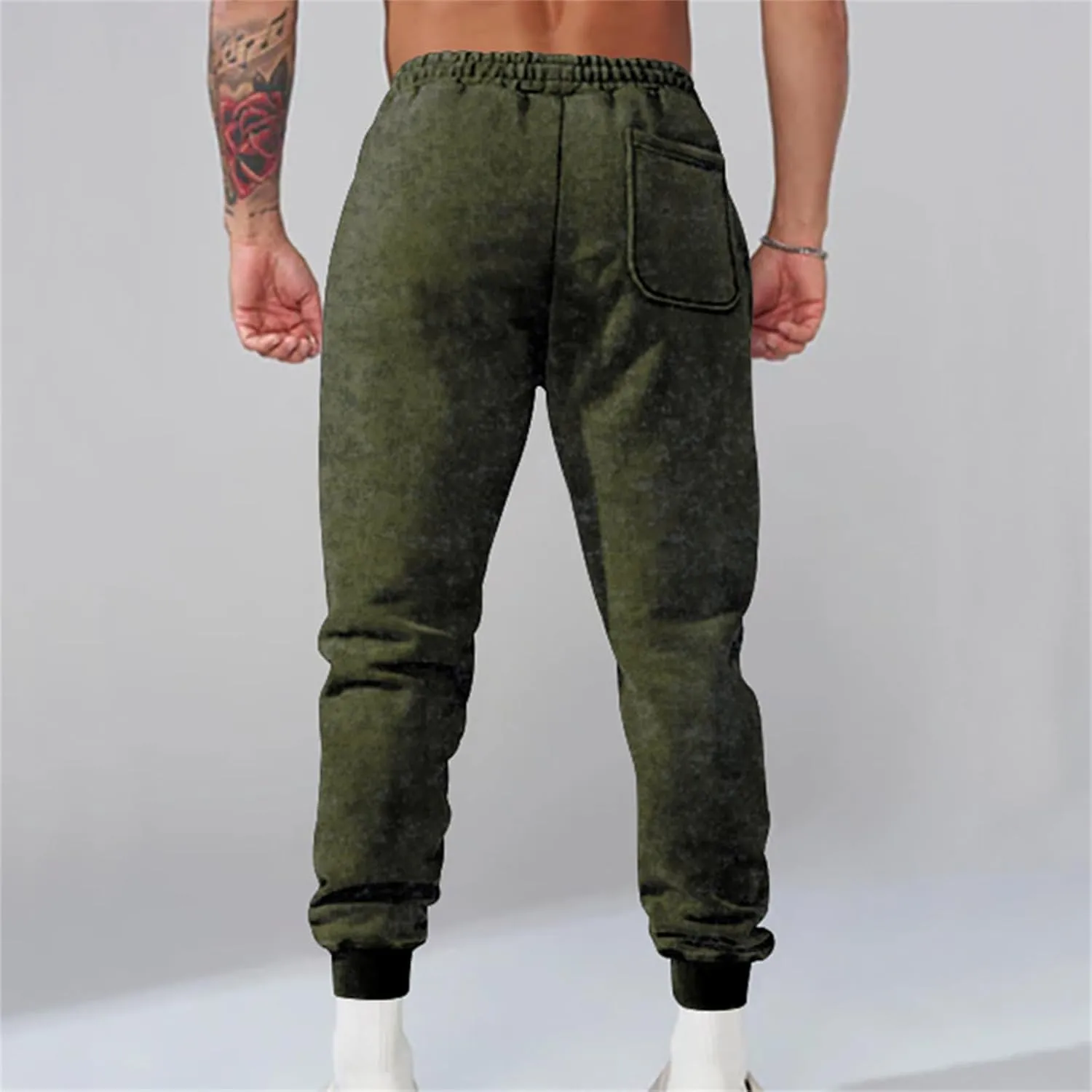 Mens Fleece Hiking Sweatpants Slim Stretchy Track Pants with Drawstring Closure for Casual Sports Athletic Jogging Activities