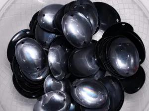 Mirror Gray Two Hole Oval Plastic Sequins(Wholesale)