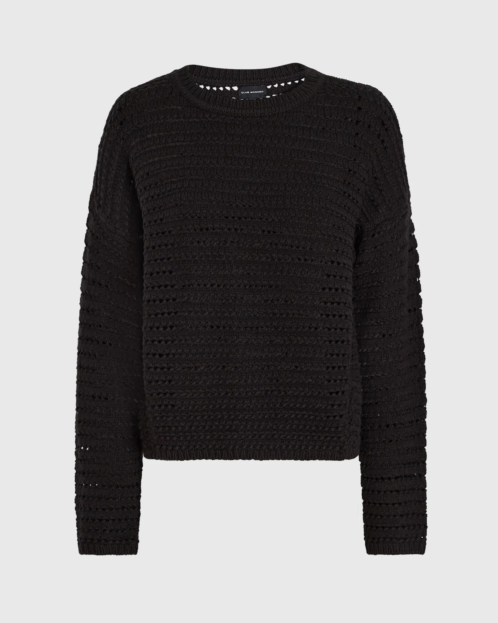 Mixed-Yarn Open-Stitch Sweater