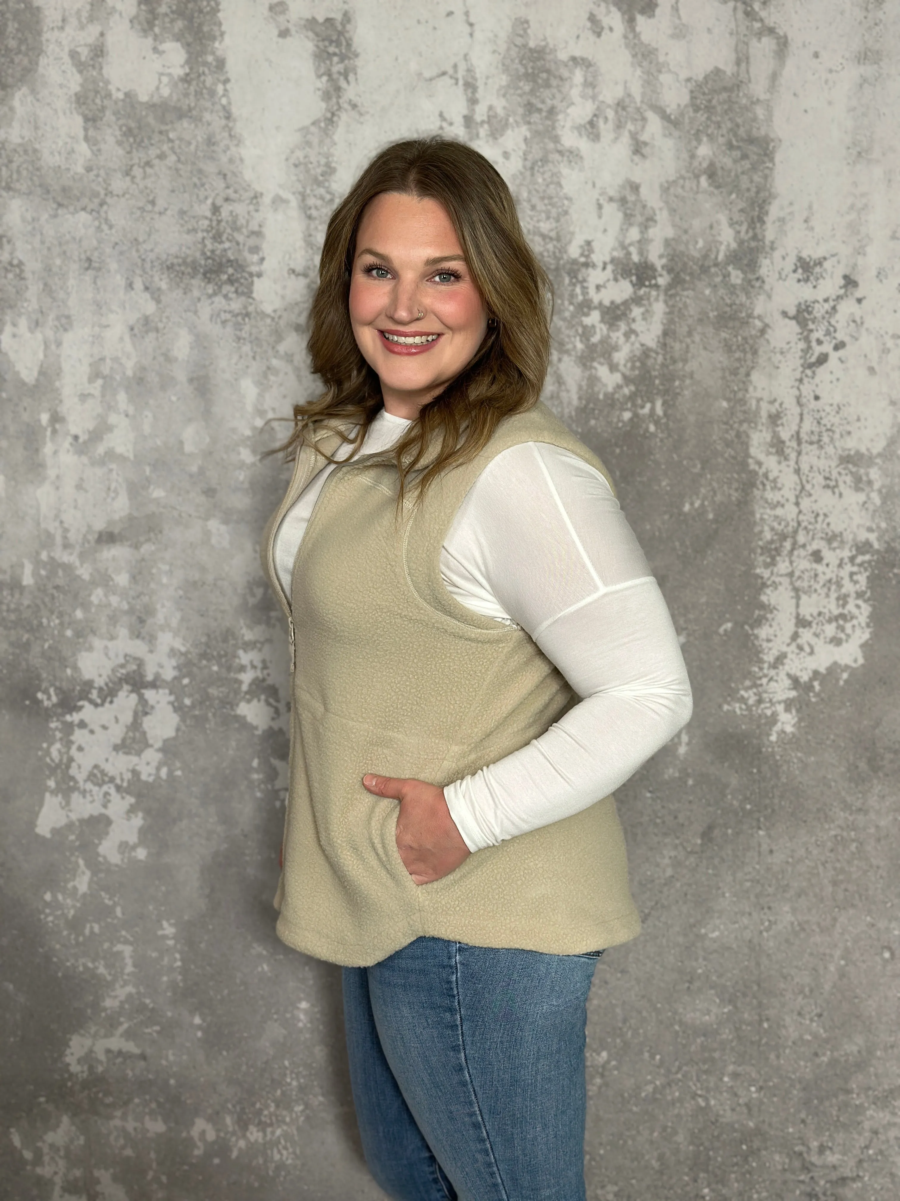 Oatmeal Fleece Vest