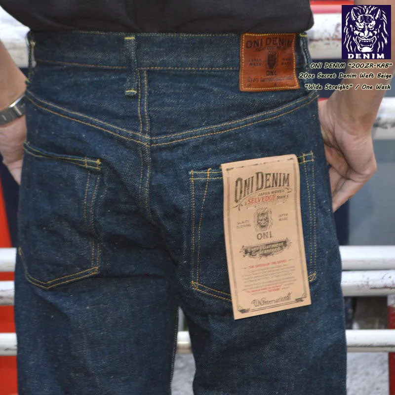 ONI DENIM，200ZR-KAB，20oz Secret Denime Wetf Beige Wide Straight