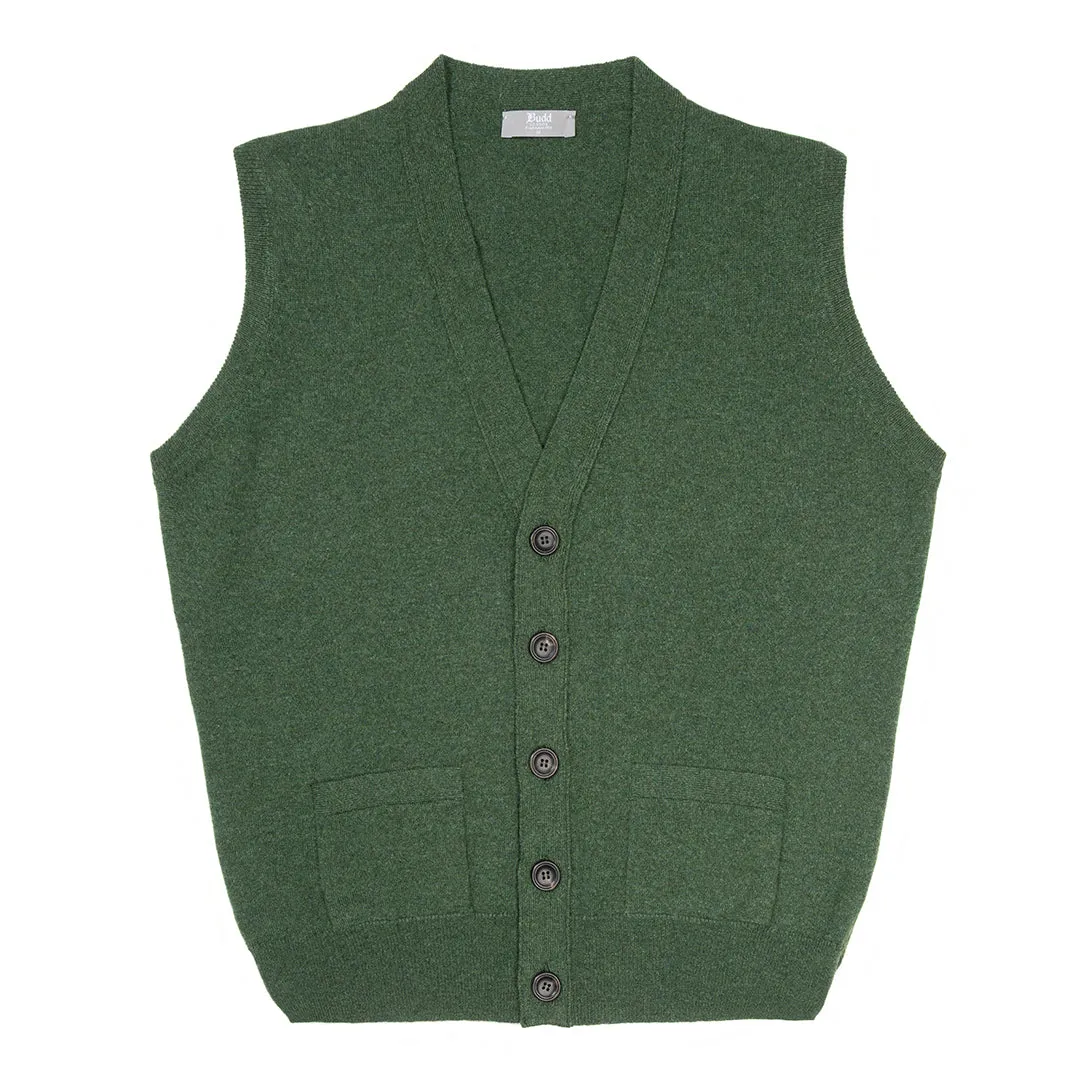Plain Cashmere Sleeveless Oxton Jumper in Serpentine