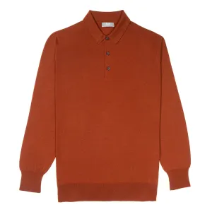 Plain Wool Sports Shirt in Cayenne