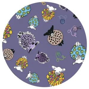 PLUM SHEEP Fabric - Laminated Cotton - by the 1/2 yard