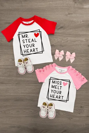 "Mr. Steal Your Heart & Miss Melt Your Heart" Top - Boy or Girl