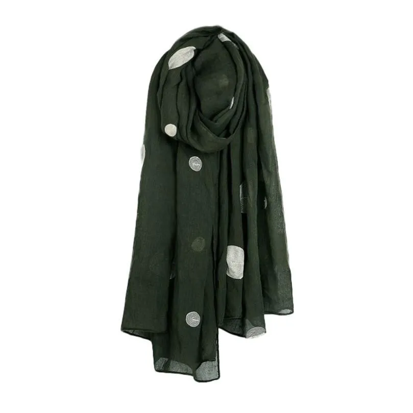 "The Moon Dots" Women's Long Scarf